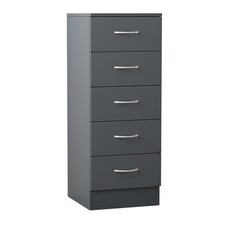 Narrow Tall Chest of 5 Drawers