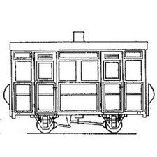 OO9 / HOe Two Compartment 4 Wheel Coach - Dundas DM29
