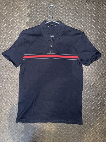 Genuine navy gucci web polo - gucci,