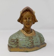 Vtg Spelter Dutch Lady Bust