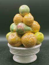 Portuguese Majolica Ceramic Fruit Centrepiece Basket 18cm Vintage Pottery