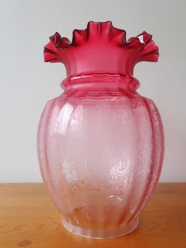 Vintage fluted cranberry glass