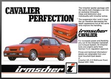 Vauxhall Cavalier Mk2 4dr Irmscher Sport Parts UK Market Single Sheet Brochure