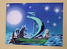 Original Canvas Print. The Owl & the Pussycat. 16 x12 inch