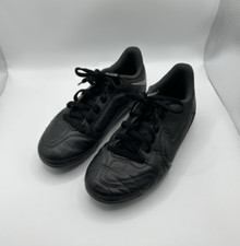 Nike Tiempo Black Lace Up Boys School Football Soccer Boots Kids Size UK 2 EU 34