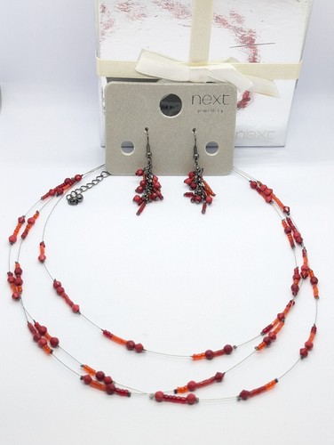 Next red jewellery set beaded - next,