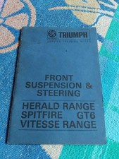 TRIUMPH Service Training Notes Herald Vitesse Spitfire Front Suspension Steering