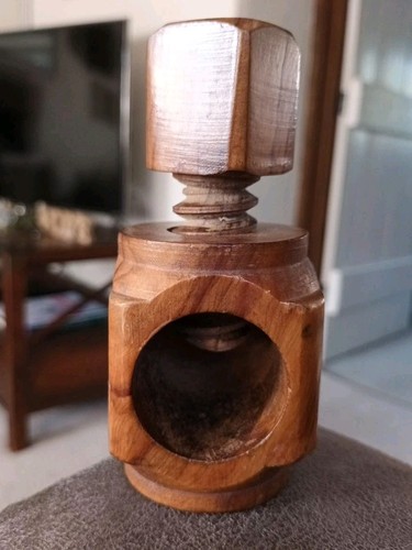 Vintage wooden screw - wooden,