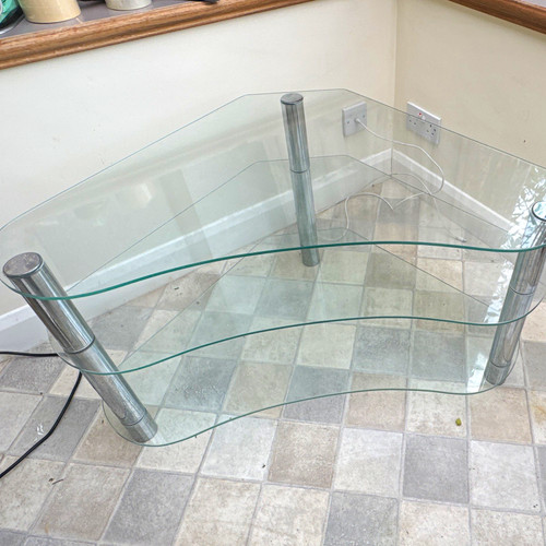 Corner clear glass stand - clear,