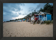 Wells Beach Huts Framed Wall