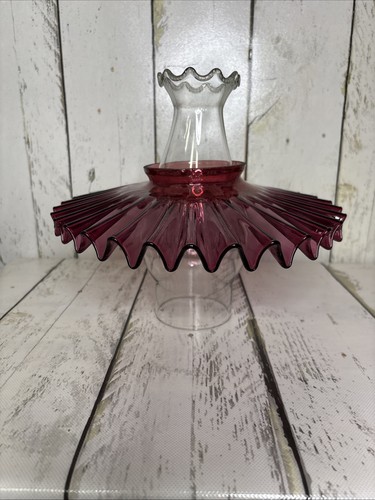 Rare antique pleated cranberry - rare,