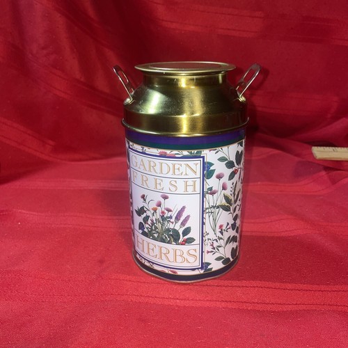 Vintage printed tall tin - printed, 6”