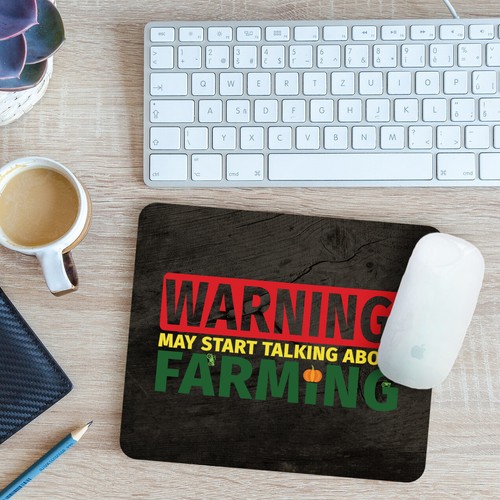 Warning farming mouse - mat, pad