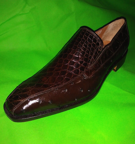 Aligator ostrich shoes slip - shoes, slip-on