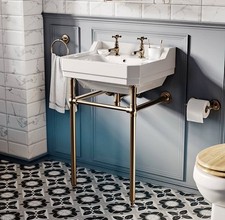 Chatsworth Basin Washstand 440 x390mm - Antique Brass