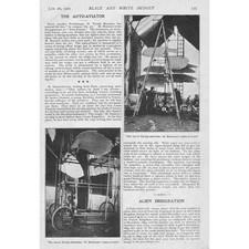 AVIATION Firmin Bousson's Auto Aviator - Antique Print 1901