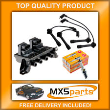 MX5 Ignition Leads Spark Plugs & 3 Pin Coil Pack Mazda MX-5 Mk2 NB 1.8 1998>2000