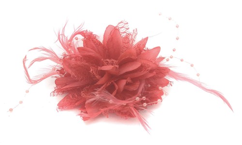 Flower feather bead corsage - bead,