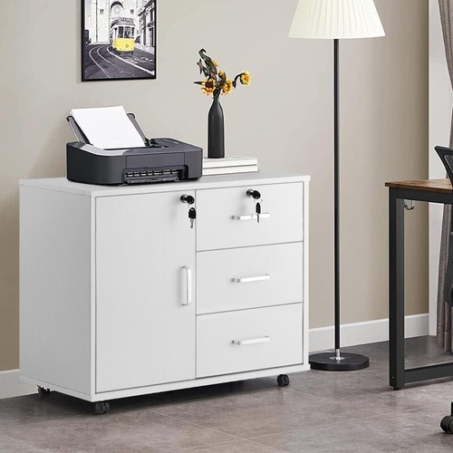 White office filing cabinet - office,