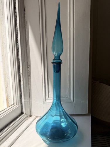 Vintage empoli glass aqua blue - vintage,