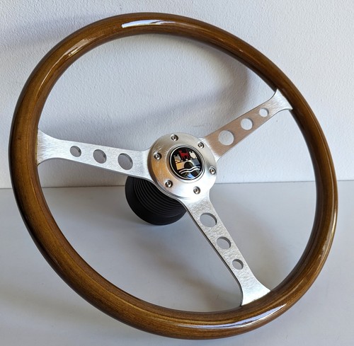 Steering wheel wood - wood, chrome