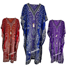 Women Casual Beach Kaftan Dress Short Sleeve Loungewear Caftan Swimsuit Cover Up