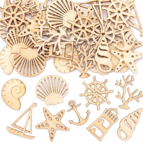 Seaside mini wooden shapes - 3d,