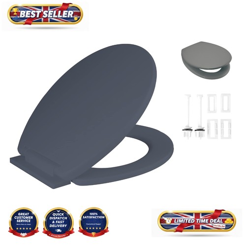 Grey soft close toilet - close, seat
