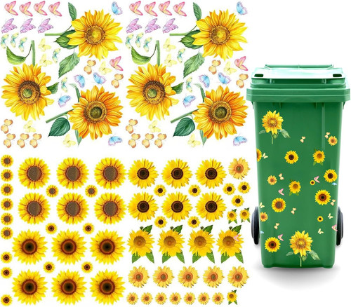 Wheelie bin stickers flowers - stickers,