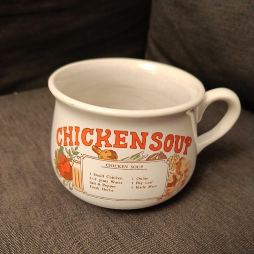 Vintage soup recipe mug cup - recipe,