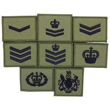 COMMANDO STYLE CDO RANK PATCHES OLIVE/BLACK SEW ON PATCH BADGE