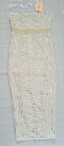 White gold sequin - sequin, dress