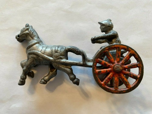 Antique cast iron race horse - iron,