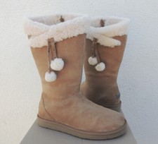 UGG CHESTNUT TALL PLUMDALE CUFF SUEDE SHEEPSKIN SNOW BOOTS, US 11 NIB
