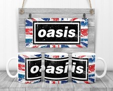 Oasis Union Jack Mug, 11oz Ceramic Cup, Music Oasis Fan Gift,