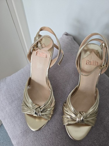 Gold women high heels sandals