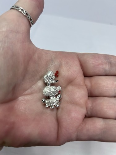 Vintage poodle brooch pin - brooch,