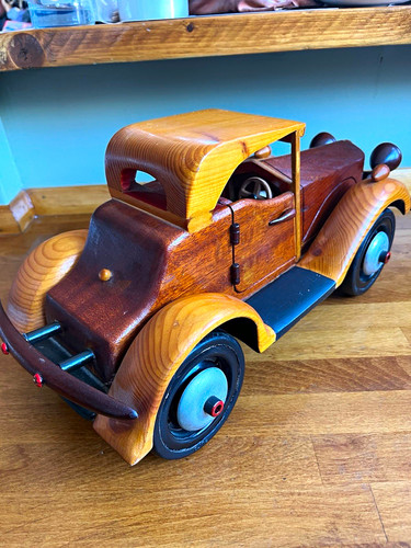 Wooden vintage style toy - toy, car