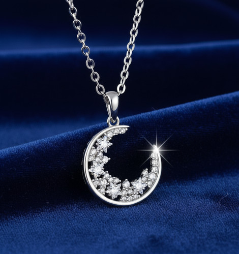 Sterling silver crescent moon - silver,