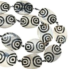 Semi Precious Cream Viking Tribal Agate Big Beads 40mm Jewellery Making N042 x 8