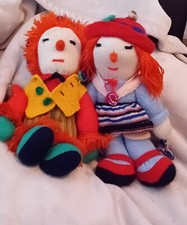 Scarecrow Dolls Soft Toys Man & Lady . Pattern By Jean Greenhowe hand knitted