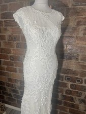 SOTTERO MIDGLEY WHITE LACE SLEEVELESS WEDDING DRESS FITS SIZE 8/10