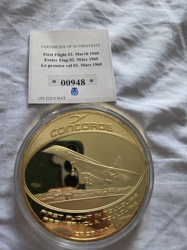 Concorde gold plated - plated, coin