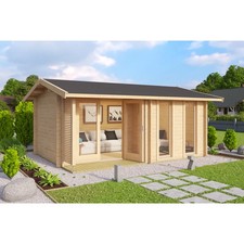 14 x 10 Ft. All Seasons Premium Log Cabin With Tempered Double Glazing (44mm)