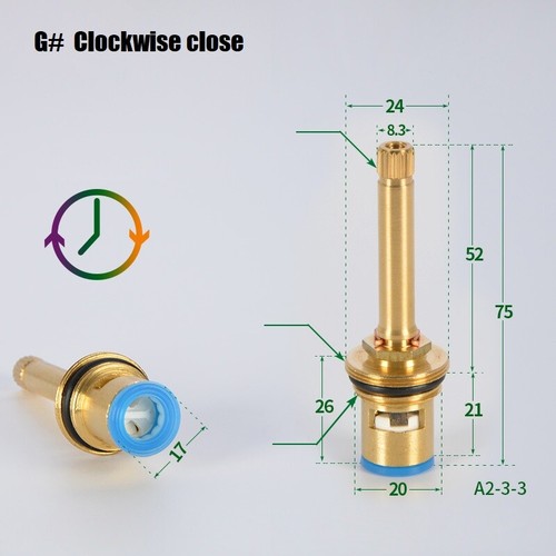 Tap valve brass cartridge - brass,