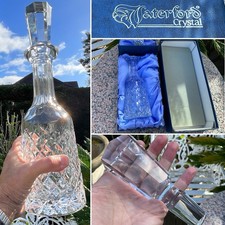 ?BOXED MINT WATERFORD ALANA IRISH Diamond Cut CRYSTAL GLASS DECANTER SIGNED 13”