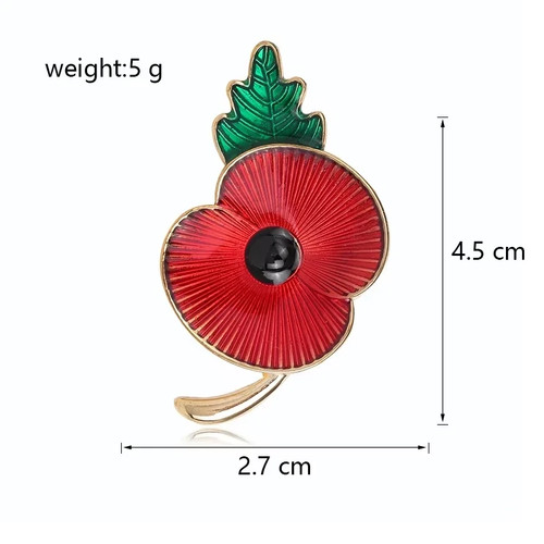 2026 poppy flower - pin, brooch