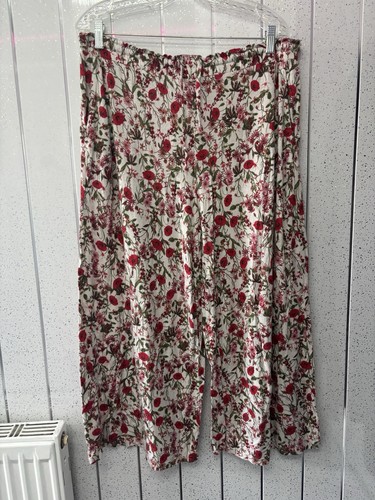 Primark cream red floral wide - primark,