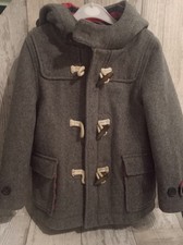 Mini Boden Kid's Winter Duffle Coat Grey Wool Polyester Blend UK Size 3-4 Years
