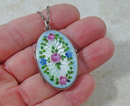 Fine edwardian silver enamel - fine,
